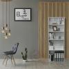 Furinno PASIR Book Shelf, 4-Tier Bookshelf, Bookcase with Open Shelf, 9.4 x 23.6 x 41.7, for Living Room, Bedroom, Home Office, Espresso(Soft White)