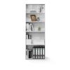 Furinno PASIR Book Shelf, 4-Tier Bookshelf, Bookcase with Open Shelf, 9.4 x 23.6 x 41.7, for Living Room, Bedroom, Home Office, Espresso(Soft White)