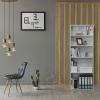 Furinno PASIR Book Shelf, 4-Tier Bookshelf, Bookcase with Open Shelf, 9.4 x 23.6 x 41.7, for Living Room, Bedroom, Home Office, Espresso(Soft White)