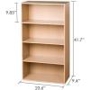 Furinno PASIR Book Shelf, 4-Tier Bookshelf, Bookcase with Open Shelf, 9.4 x 23.6 x 41.7, for Living Room, Bedroom, Home Office, Espresso(Steam Beech)