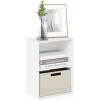 Furinno PASIR Book Shelf, 4-Tier Bookshelf, Bookcase with Open Shelf, 9.4 x 23.6 x 41.7, for Living Room, Bedroom, Home Office, Espresso(White)