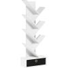 Furinno PASIR Book Shelf, 4-Tier Bookshelf, Bookcase with Open Shelf, 9.4 x 23.6 x 41.7, for Living Room, Bedroom, Home Office, Espresso(White/Black)