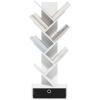 Furinno PASIR Book Shelf, 4-Tier Bookshelf, Bookcase with Open Shelf, 9.4 x 23.6 x 41.7, for Living Room, Bedroom, Home Office, Espresso(White/Black)