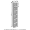 Furinno Reed Closet Organizers and Storage, 5-Tier Closet Organizer, Open Shelf Closet Storage, for Wardrobe, Bedroom, Living Room, White(Amber Pine)