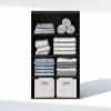 Furinno Reed Closet Organizers and Storage, 5-Tier Closet Organizer, Open Shelf Closet Storage, for Wardrobe, Bedroom, Living Room, White(Espresso)