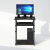 Furinno Simplistic Easy Assembly Computer Desk, With Keyboard Tray, Light Cherry/Black(Black/Grey)