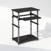 Furinno Simplistic Easy Assembly Computer Desk, With Keyboard Tray, Light Cherry/Black(Black/Grey)