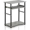 Furinno Simplistic Easy Assembly Computer Desk, With Keyboard Tray, Light Cherry/Black(French Oak Grey/Black)