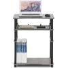 Furinno Simplistic Easy Assembly Computer Desk, With Keyboard Tray, Light Cherry/Black(French Oak Grey/Black)