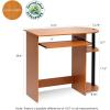 Furinno Simplistic Easy Assembly Computer Desk, With Keyboard Tray, Light Cherry/Black(Light Cherry Oak/Black)