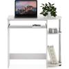 Furinno Simplistic Easy Assembly Computer Desk, With Keyboard Tray, Light Cherry/Black(White Oak/Stainless Steel)