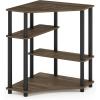 Furinno TURN-N-TUBE Desk, Gaming Desk with Shelves, Corner Computer Desk with Shelves, Office Desk, Space Saving, For Home Office, Bedroom, Columbia Walnut(Columbia Walnut/Black)