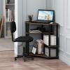 Furinno TURN-N-TUBE Desk, Gaming Desk with Shelves, Corner Computer Desk with Shelves, Office Desk, Space Saving, For Home Office, Bedroom, Columbia Walnut(Columbia Walnut/Black)
