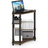 Furinno TURN-N-TUBE Desk, Gaming Desk with Shelves, Corner Computer Desk with Shelves, Office Desk, Space Saving, For Home Office, Bedroom, Columbia Walnut(Columbia Walnut/Black)