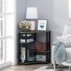 Furinno TURN-N-TUBE Desk, Gaming Desk with Shelves, Corner Computer Desk with Shelves, Office Desk, Space Saving, For Home Office, Bedroom, Columbia Walnut(French Oak/Black)