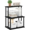 Furinno Turn-N-Tube 3-Tier Toolless Multipurpose Printer Stand Display Storage Shelf(Americano/Black)