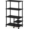 Furinno Turn-N-Tube 3-Tier Toolless Multipurpose Printer Stand Display Storage Shelf(Dark Americano/Black)