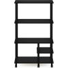 Furinno Turn-N-Tube 3-Tier Toolless Multipurpose Printer Stand Display Storage Shelf(Dark Americano/Black)