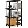 Furinno Turn-N-Tube 3-Tier Toolless Multipurpose Printer Stand Display Storage Shelf(Dark Americano/Black)