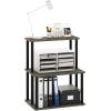 Furinno Turn-N-Tube 3-Tier Toolless Multipurpose Printer Stand Display Storage Shelf(French Oak Grey/Black)