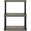 Furinno Turn-N-Tube 3-Tier Toolless Multipurpose Printer Stand Display Storage Shelf(French Oak Grey/Black)