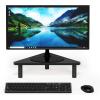 Furinno Turn-N-Tube Monitor Riser Stand, White Oak, Stainless Steel Tubes(Espresso/Black)