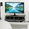 Furinno Turn-N-Tube Monitor Riser Stand, White Oak, Stainless Steel Tubes(French Oak Grey/Black)