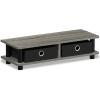 Furinno Turn-N-Tube Monitor Riser Stand, White Oak, Stainless Steel Tubes(French Oak Grey/Black)