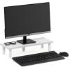 Furinno Turn-N-Tube Monitor Riser Stand, White Oak, Stainless Steel Tubes(Plain White/White)