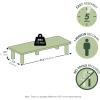 Furinno Turn-N-Tube Monitor Riser Stand, White Oak, Stainless Steel Tubes(Plain White/White)