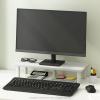 Furinno Turn-N-Tube Monitor Riser Stand, White Oak, Stainless Steel Tubes(White/White)