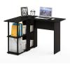 Furinno Abbott L-Shape Computer Desk with Bookshelf, Espresso/Black(Espresso/Black)