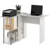 Furinno Abbott L-Shape Computer Desk with Bookshelf, Espresso/Black(White Oak/Chrome)
