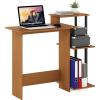 Furinno EFFICIENT Desk, 28.6″ Wide Gaming Desk with 3 Open Side Shelves, Laptop Notebook Computer Desk, Office Desk for Home Office, Study Room, Dorm, Bedroom, Americano(Light Cherry/Black)