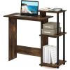 Furinno EFFICIENT Desk, 28.6″ Wide Gaming Desk with 3 Open Side Shelves, Laptop Notebook Computer Desk, Office Desk for Home Office, Study Room, Dorm, Bedroom, Americano(Amber Pine/Black)