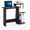 Furinno EFFICIENT Desk, 28.6″ Wide Gaming Desk with 3 Open Side Shelves, Laptop Notebook Computer Desk, Office Desk for Home Office, Study Room, Dorm, Bedroom, Americano(Black/Grey)