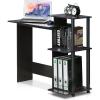 Furinno EFFICIENT Desk, 28.6″ Wide Gaming Desk with 3 Open Side Shelves, Laptop Notebook Computer Desk, Office Desk for Home Office, Study Room, Dorm, Bedroom, Americano(Dark Walnut)