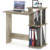 Furinno EFFICIENT Desk, 28.6″ Wide Gaming Desk with 3 Open Side Shelves, Laptop Notebook Computer Desk, Office Desk for Home Office, Study Room, Dorm, Bedroom, Americano(Sonoma Oak/White)