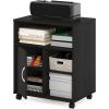Furinno Econ Home Office Under Desk Printer Holder with Wheels, Espresso, Cabinet