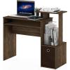 Furinno Econ Multipurpose Home Office Computer Writing Desk, White/Black(Columbia Walnut/Dark Brown)