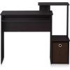 Furinno Econ Multipurpose Home Office Computer Writing Desk, White/Black(Dark Walnut)