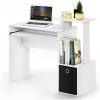 Furinno Econ Multipurpose Home Office Computer Writing Desk, White/Black(Plain White/Black)