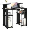 Furinno JAYA Simple Design Computer Writing Desk, Walnut(Americano/Stainless Steel)