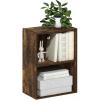 Furinno PASIR Book Shelf, 4-Tier Bookshelf, Bookcase with Open Shelf, 9.4 x 23.6 x 41.7, for Living Room, Bedroom, Home Office, Espresso(Amber Pine)