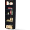 Furinno PASIR Book Shelf, 4-Tier Bookshelf, Bookcase with Open Shelf, 9.4 x 23.6 x 41.7, for Living Room, Bedroom, Home Office, Espresso(Cinnamon Cherry)