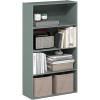 Furinno PASIR Book Shelf, 4-Tier Bookshelf, Bookcase with Open Shelf, 9.4 x 23.6 x 41.7, for Living Room, Bedroom, Home Office, Espresso(Sage Green)