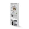 Furinno PASIR Book Shelf, 4-Tier Bookshelf, Bookcase with Open Shelf, 9.4 x 23.6 x 41.7, for Living Room, Bedroom, Home Office, Espresso(Soft White)