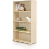 Furinno PASIR Book Shelf, 4-Tier Bookshelf, Bookcase with Open Shelf, 9.4 x 23.6 x 41.7, for Living Room, Bedroom, Home Office, Espresso(Steam Beech)