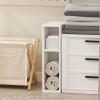 Furinno Reed Closet Organizers and Storage, 5-Tier Closet Organizer, Open Shelf Closet Storage, for Wardrobe, Bedroom, Living Room, White(White)