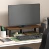 Furinno Turn-N-Tube Monitor Riser Stand, White Oak, Stainless Steel Tubes(Amber Pine/Black)